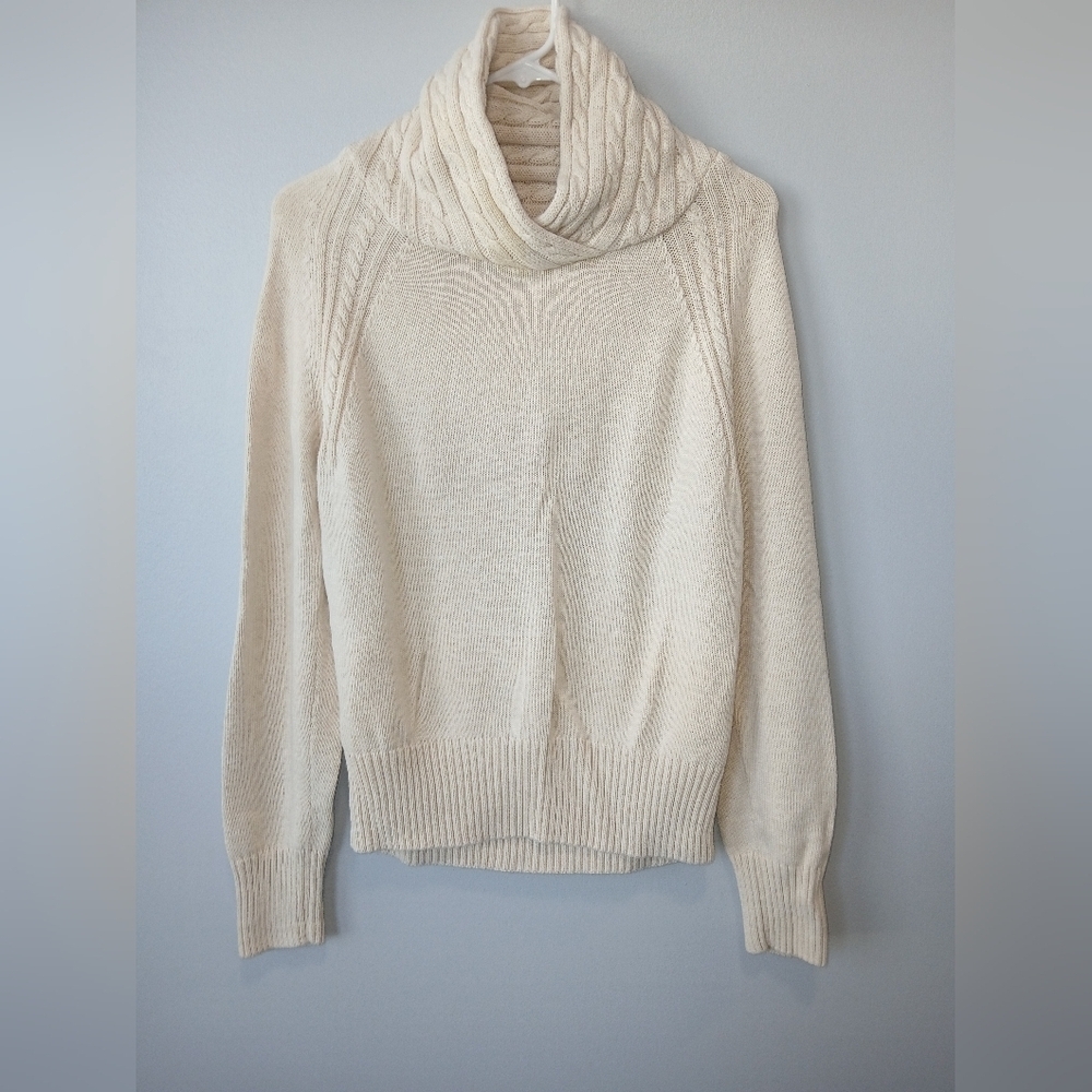 Jeanne Pierre Shawl Neck Womens Large Fishermen Sweater Comfy Outdoors